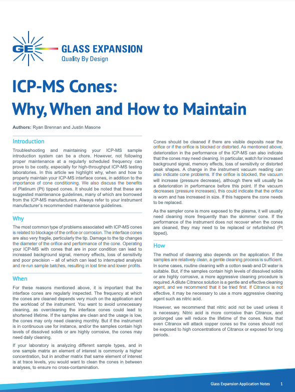 ICP-MS Cones Application Note
